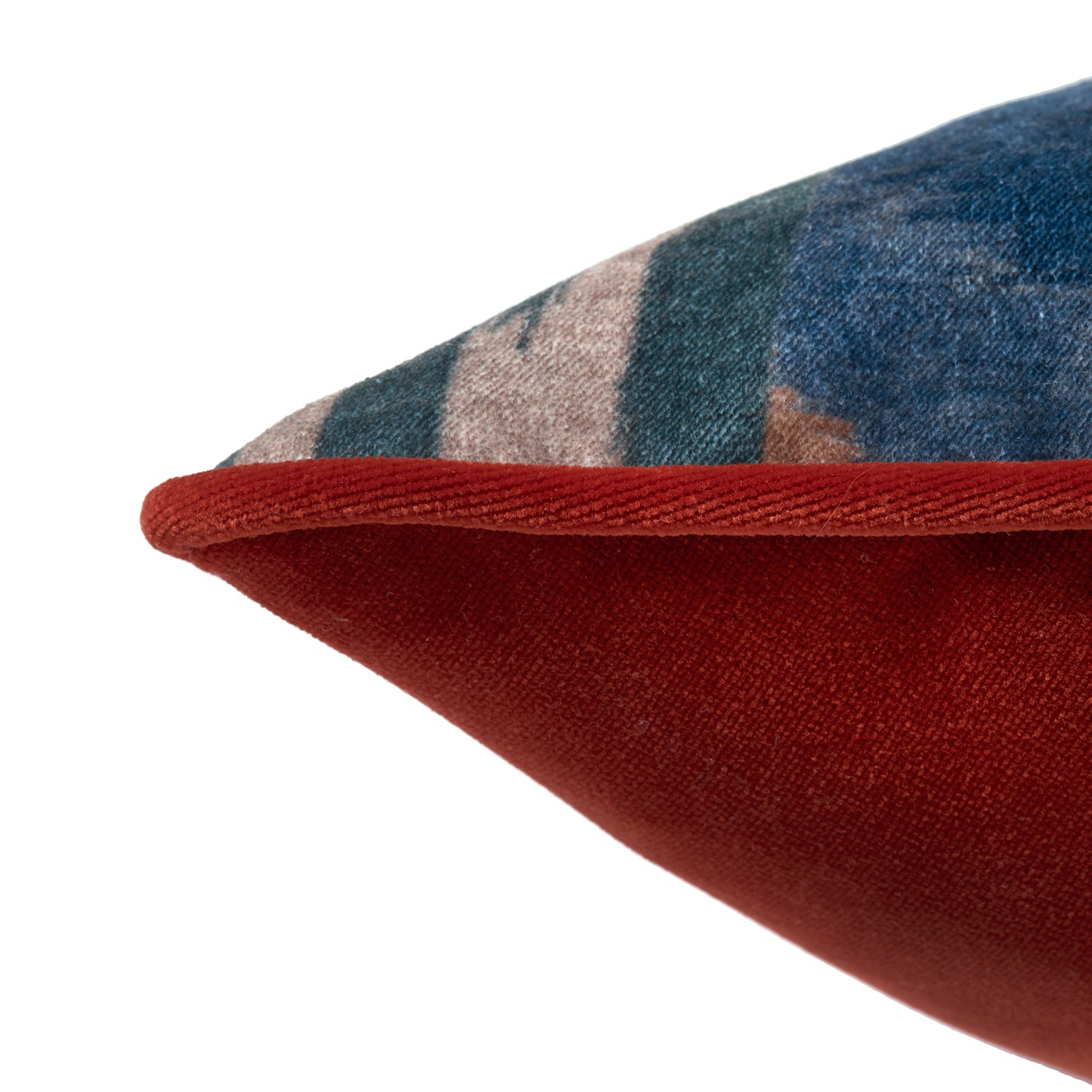 Velvet scatter cushion with an abstract multicoloured geometric design