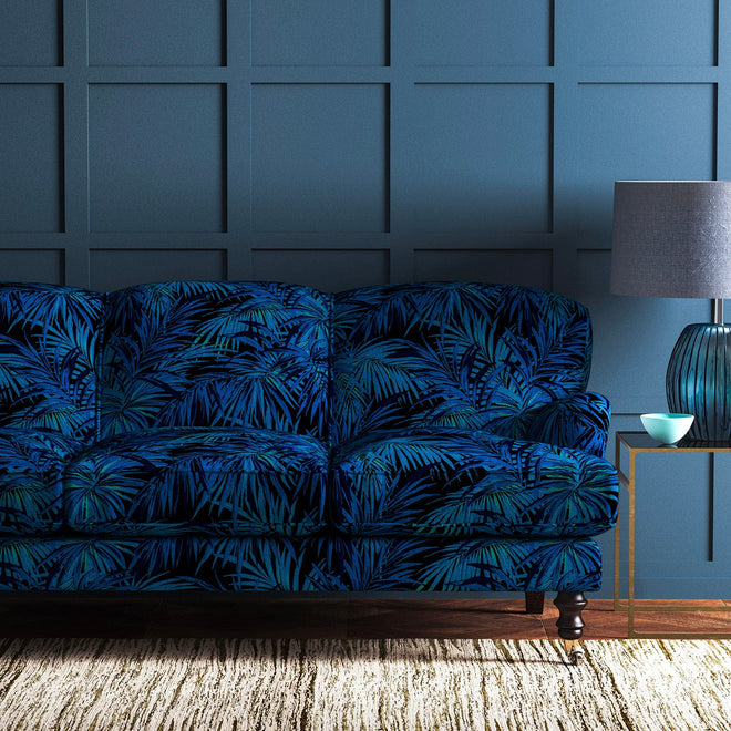 Blue Terracotta Fabric, Wallpaper and Home Decor