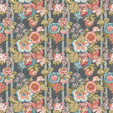 Fabric swatch of a lively, large scale floral fabric for curtains and upholstery