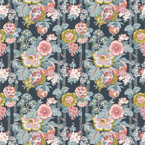 Fabric swatch of a lively, large scale floral fabric for curtains and upholstery