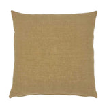 A white and brown two tone linen cushion.