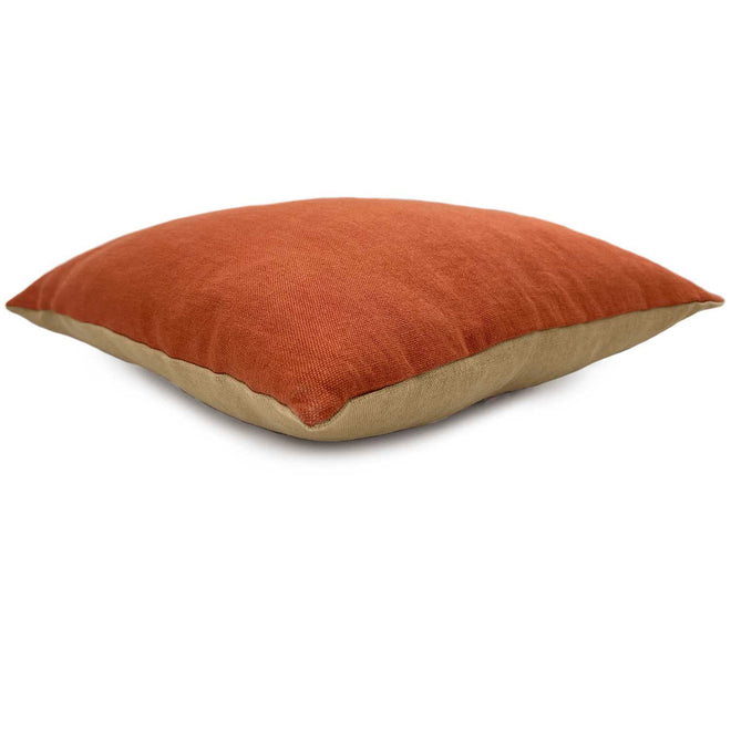 Contorno Small Linen Pillow Cover - Orange