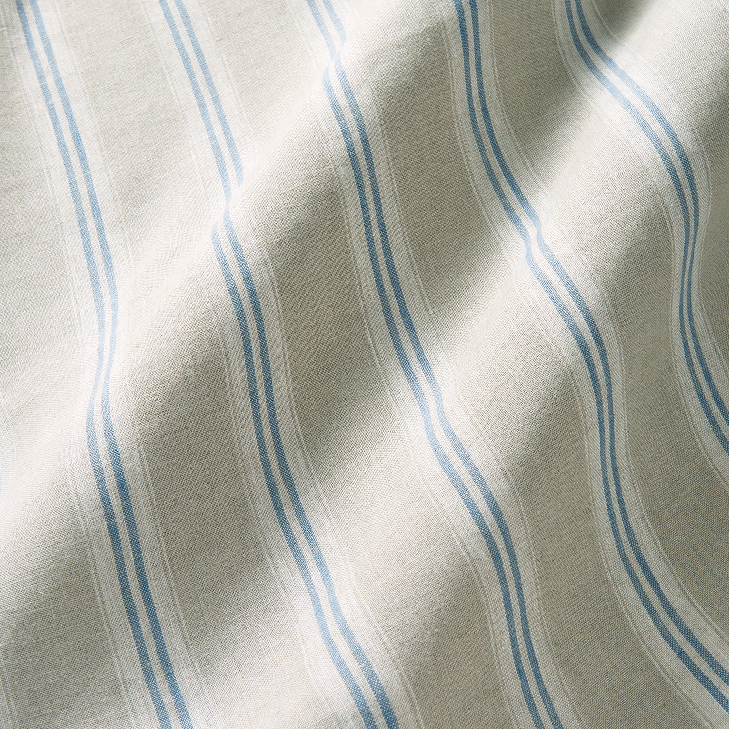 Classic stripe, perfect for casual-style linen curtains and blinds. Shown in Cornflower. 