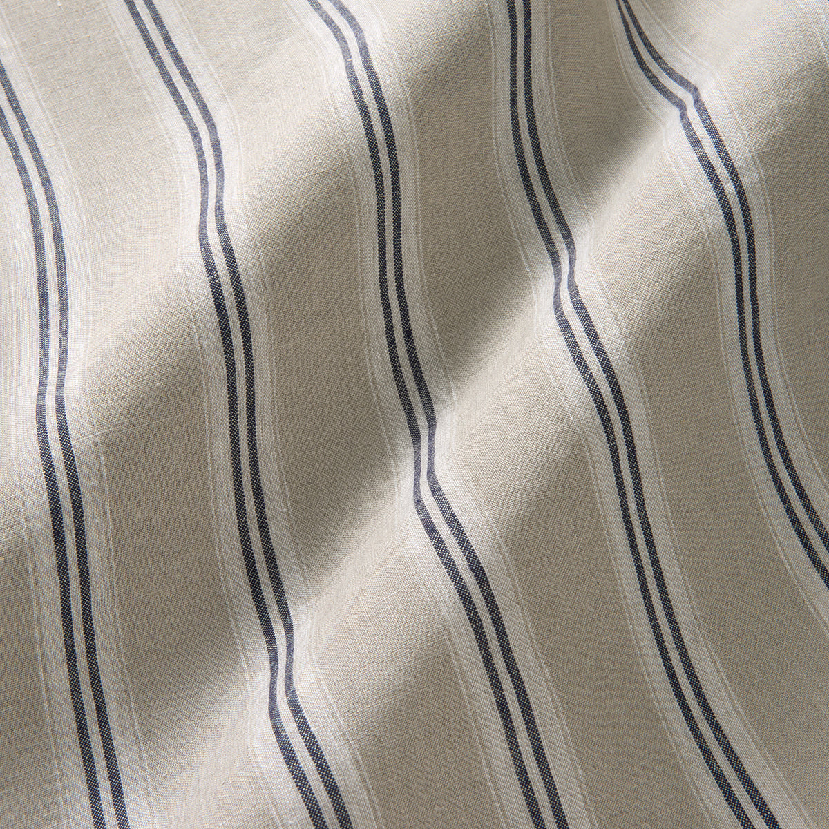 Danube Stripe – Indigo | Fabric for Linen Curtain – Linwood