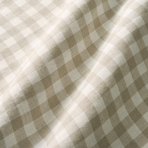 A versatile checked linen fabric in Oatmeal for curtains, blinds, and cushions.