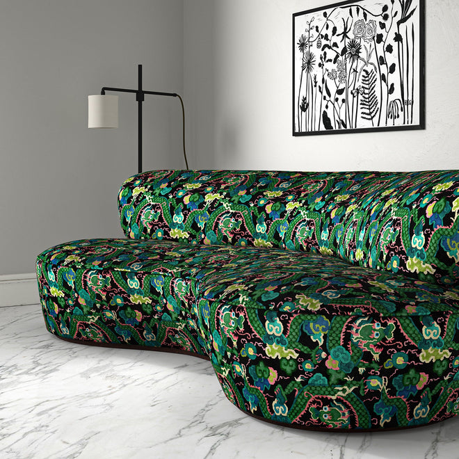 Printed velvet deals sofa