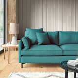 Sofa upholstered in Petrol linen fabric