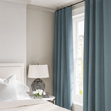 Linen curtain in Cerulean