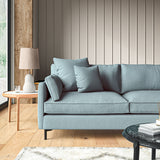 Sofa upholstered in Cerulean linen fabric