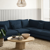 Sofa upholstered in Indigo linen fabric 