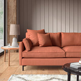 Sofa upholstered in Cayenne linen fabric