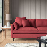 Sofa upholstered in Cherry linen fabric