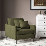 Chair upholstered in Khaki linen fabric