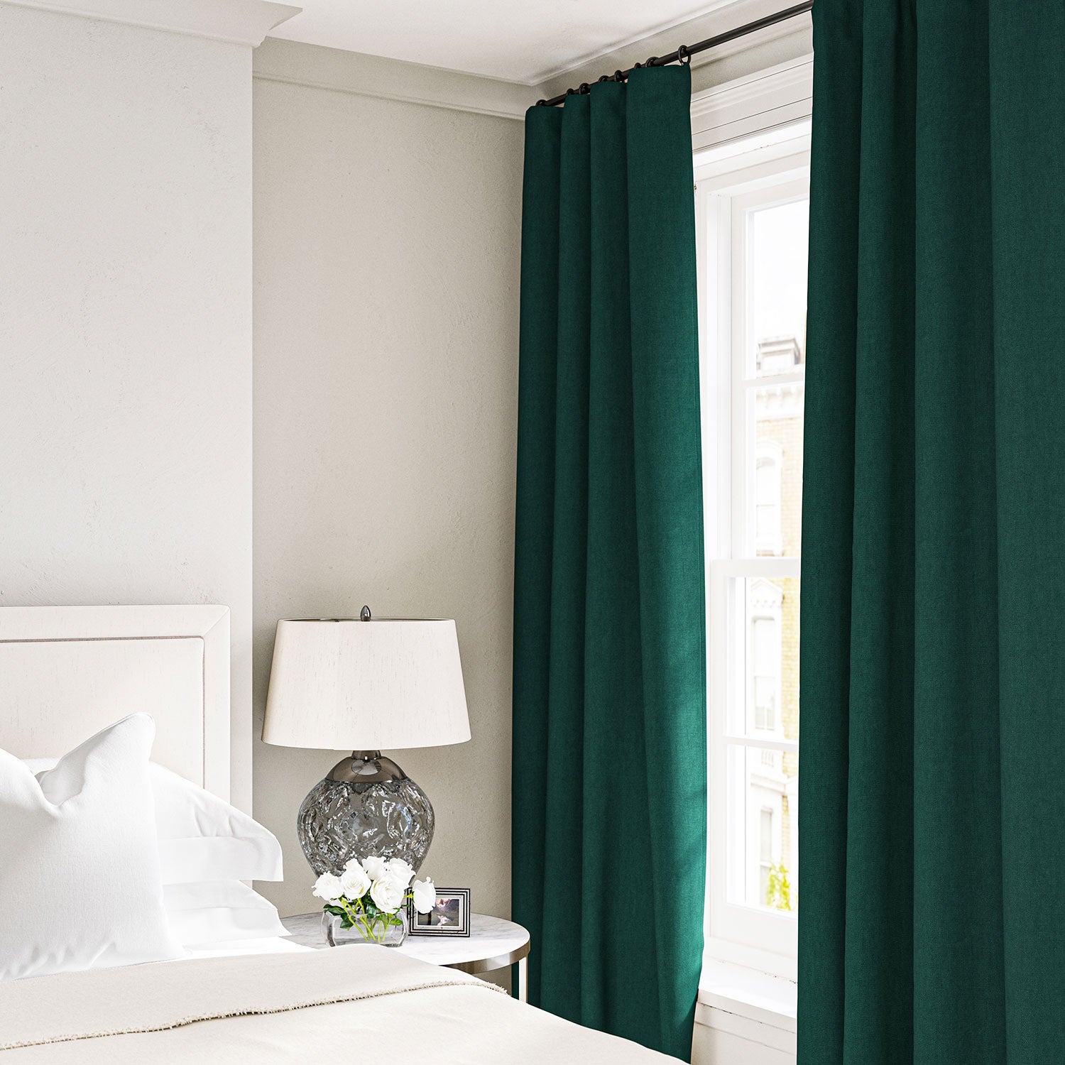 Linen curtain in Forest