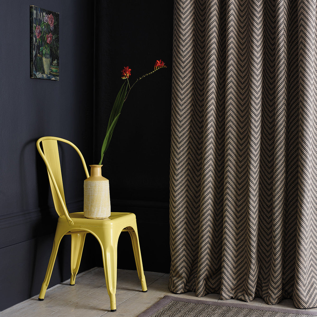 Kitsune - Midnight | Curtain Fabric | Upholstery Fabric | Linwood