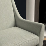 Chair in a light grey herringbone wool upholstery fabric