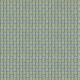 Printed linen fabric with textural weave pattern in blue and yellow colours for upholstery.