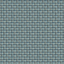 Printed linen fabric with textural weave pattern in blue colours for upholstery.