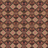 Printed velvet fabric with an oriental geometric design in multicolours, for upholstery and curtain use