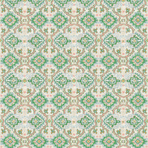 Printed velvet fabric with an oriental geometric design in multicolours, for upholstery and curtain use