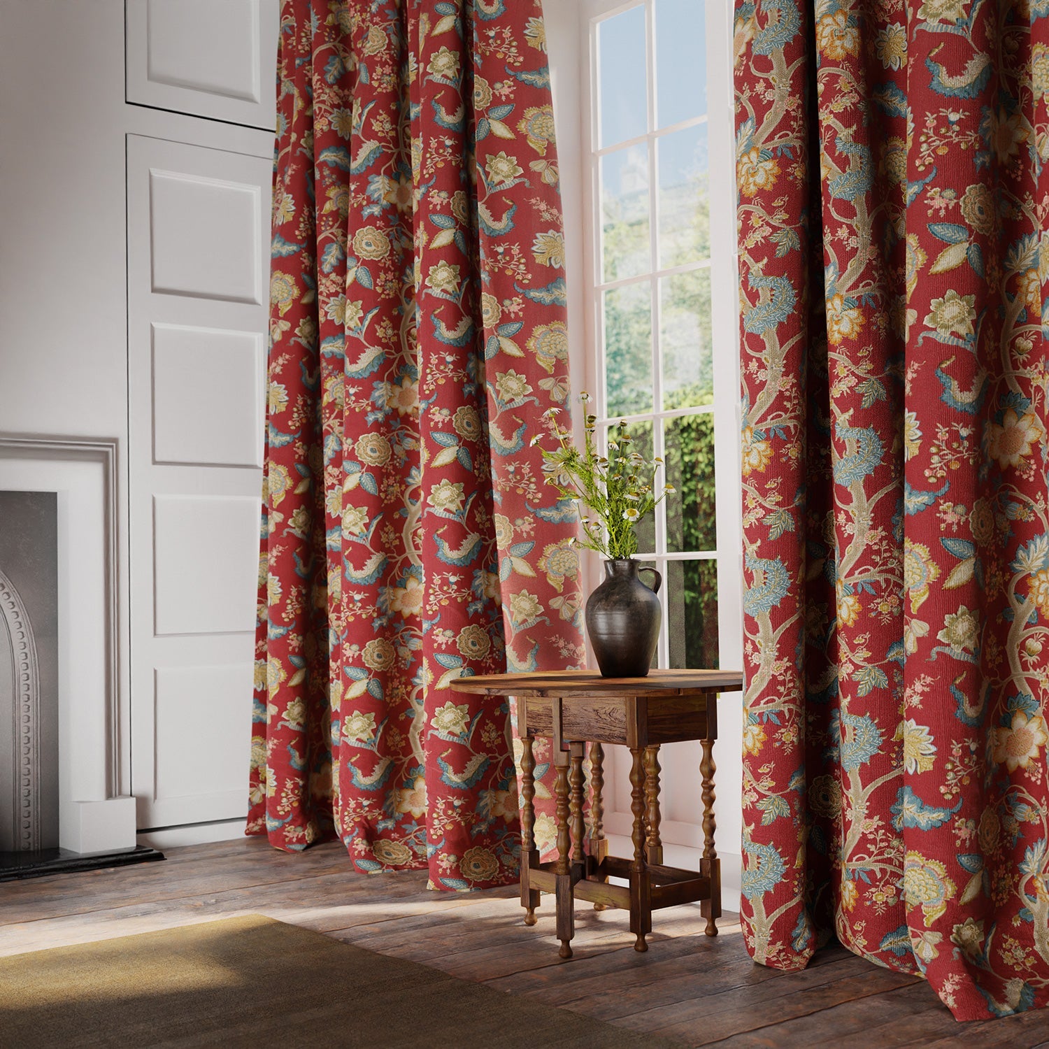 Red curtain fabric hotsell