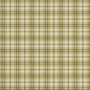 Fabric swatch of a luxury Scottish cream and neutral wool tartan fabric suitable for curtains and upholstery