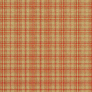 Fabric swatch of a luxury Scottish red and neutral wool tartan fabric suitable for curtains and upholstery