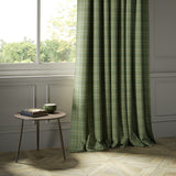 Curtains in a luxury Scottish green wool tartan fabric