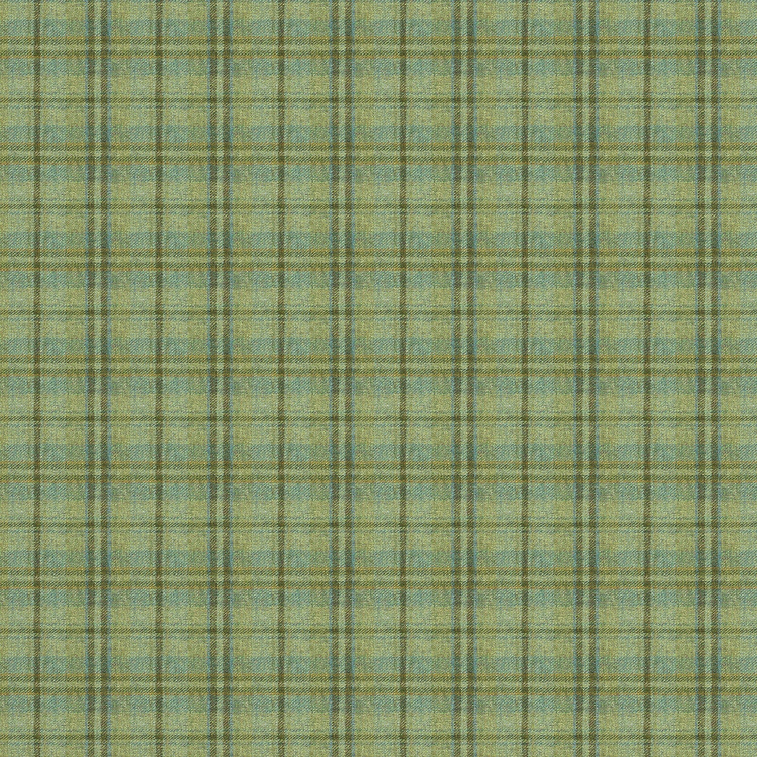Fabric swatch of a luxury Scottish green wool tartan fabric suitable for curtains and upholstery