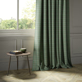 Curtains in a luxury Scottish blue wool tartan fabric
