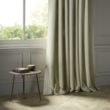 Curtains in a luxury Scottish cream wool striped fabric