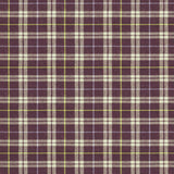 Fabric swatch of a purple Scottish wool plaid check fabric for curtains and upholstery