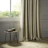 Curtains in a cream Scottish wool windowpane check fabric
