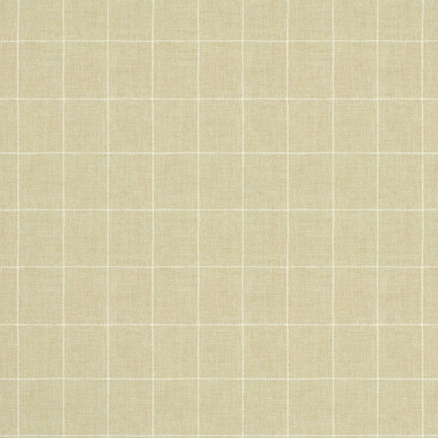 Fabric swatch of a cream Scottish wool windowpane check fabric for curtains and upholstery