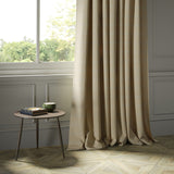Curtains in a cream Scottish wool windowpane check fabric