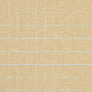 Fabric swatch of a cream Scottish wool windowpane check fabric for curtains and upholstery