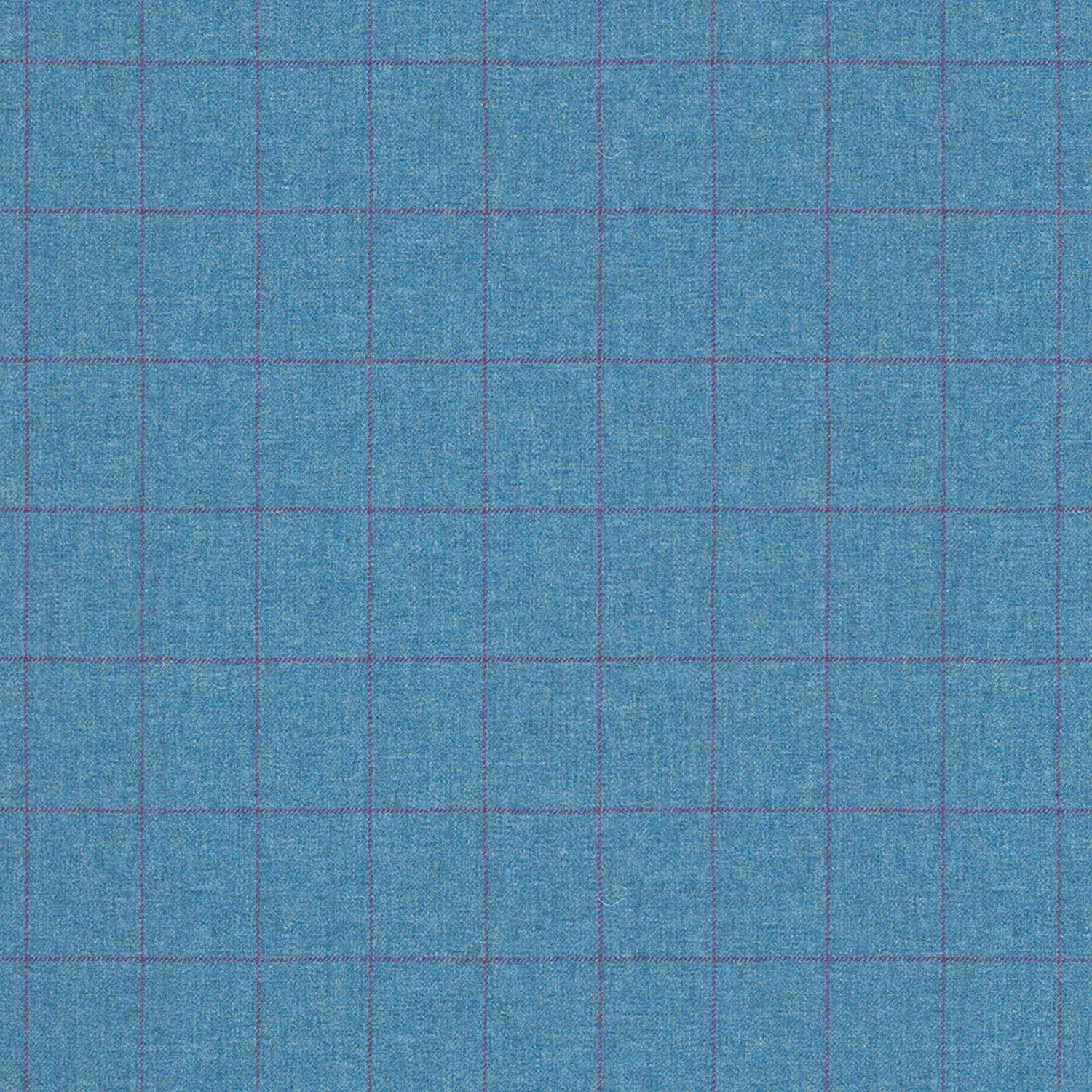 Fabric swatch of a blue Scottish wool windowpane check fabric for curtains and upholstery