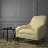 Chair upholstered in a luxury Scottish plain cream wool upholstery fabric