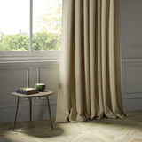 Curtains in a luxury Scottish plain cream wool fabric