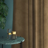 Velvet curtain in brown
