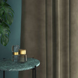 Velvet curtain in brown