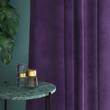Velvet curtain in purple