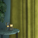 Velvet curtain in green