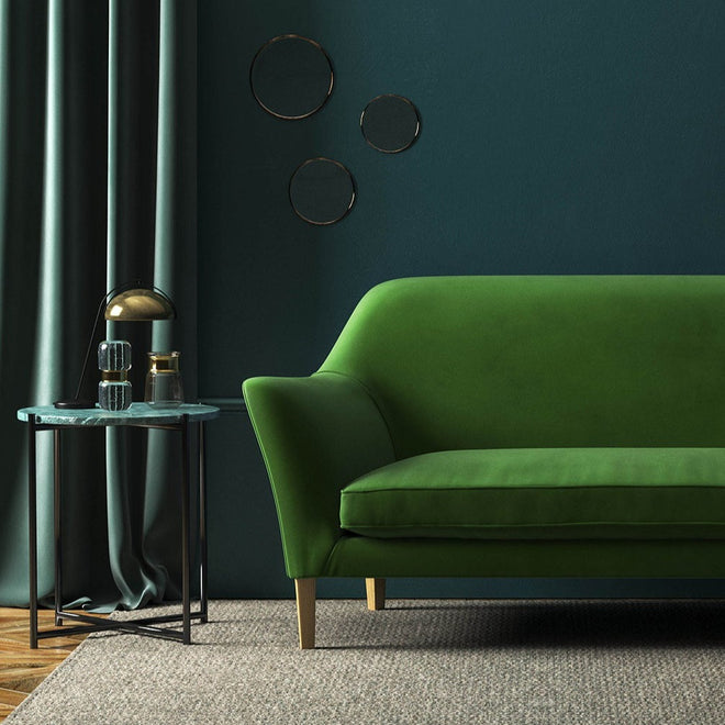 Grass green online velvet sofa