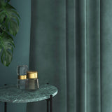 Velvet curtain in blue