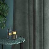 Velvet curtain in blue