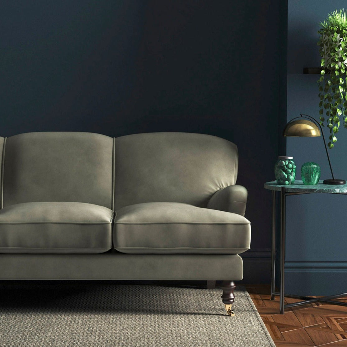 Velvet curtain in grey 