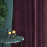 Velvet curtain in purple