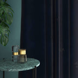 Velvet curtain in blue