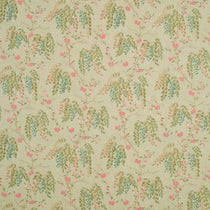 Fabric swatch of a green wisteria floral design fabric for curtains and upholstery